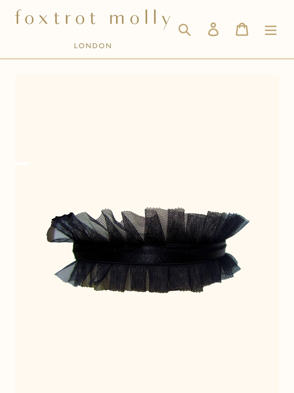 NWT Foxtrot Molly Pleated Tulle 18th Century Choker Lingerie Boudoir Burlesque
